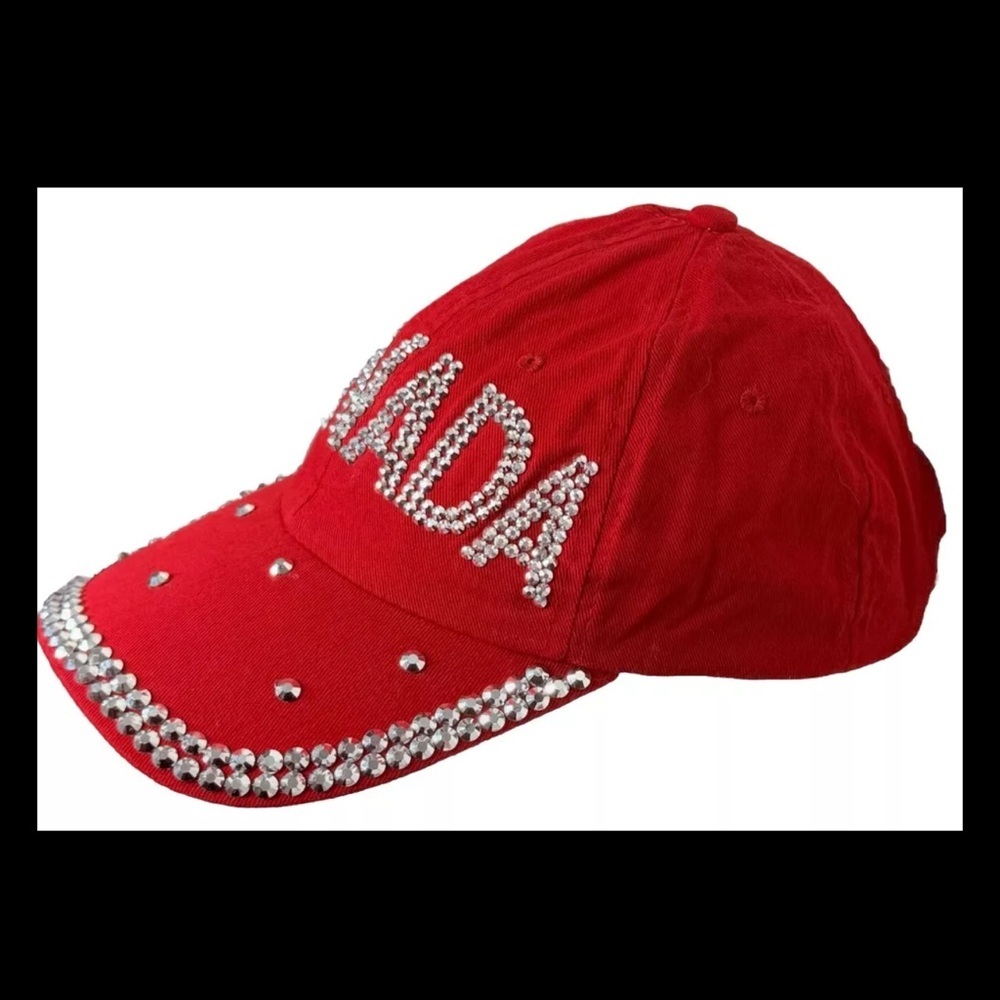Women’s Solid Red Graphic “Canada” Baseball Cap H… - image 4